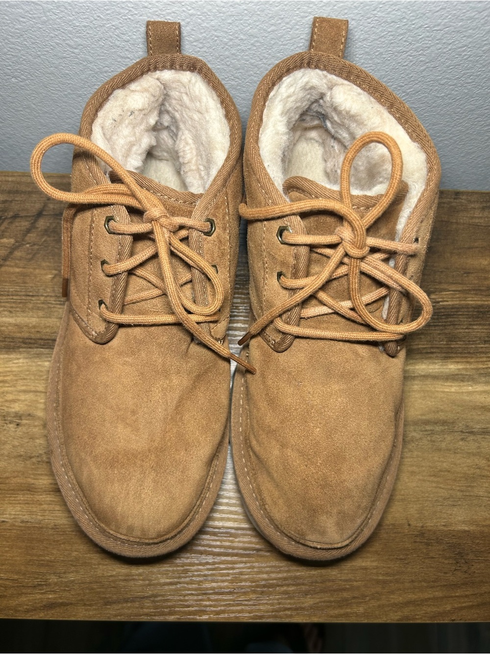 Women’s Suede Lace-Up Winter Chukka Boots in Tan